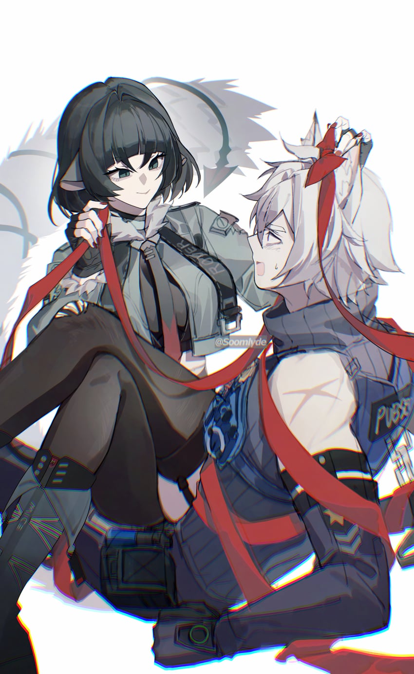 jane doe and seth lowell (zenless zone zero) drawn by nanana184555