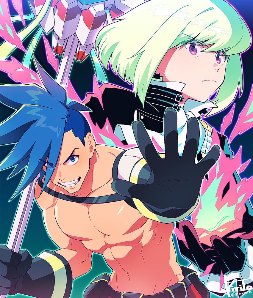 lio fotia and galo thymos (promare) drawn by kiri_futoshi