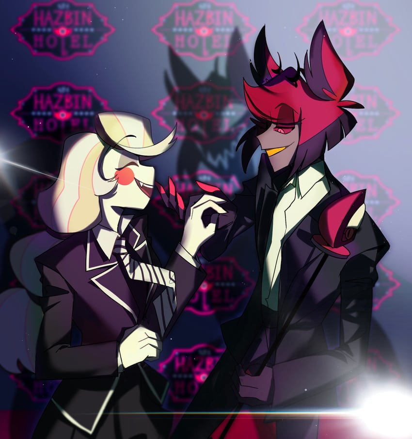 charlie morningstar and alastor (hazbin hotel) drawn by xixixixi1037
