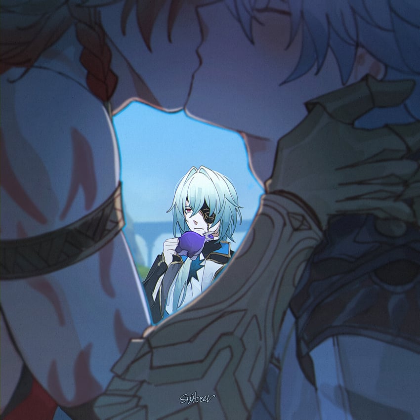 phainon, mydei, and anaxa (honkai and 1 more) drawn by moonya
