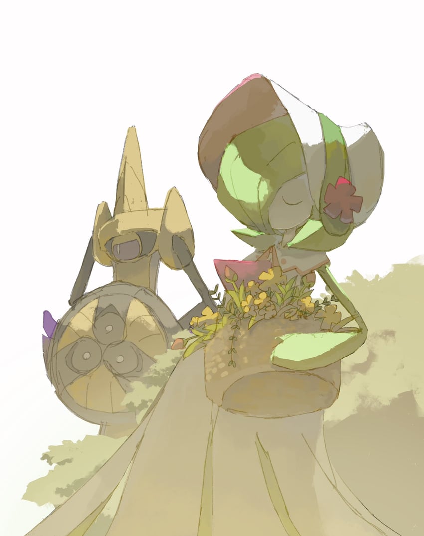 gardevoir and aegislash (pokemon and 1 more) drawn by napopo