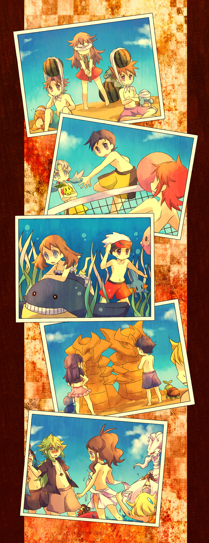 dawn, may, hilda, red, ethan, and 24 more (pokemon and 6 more) drawn by kabocha_torute