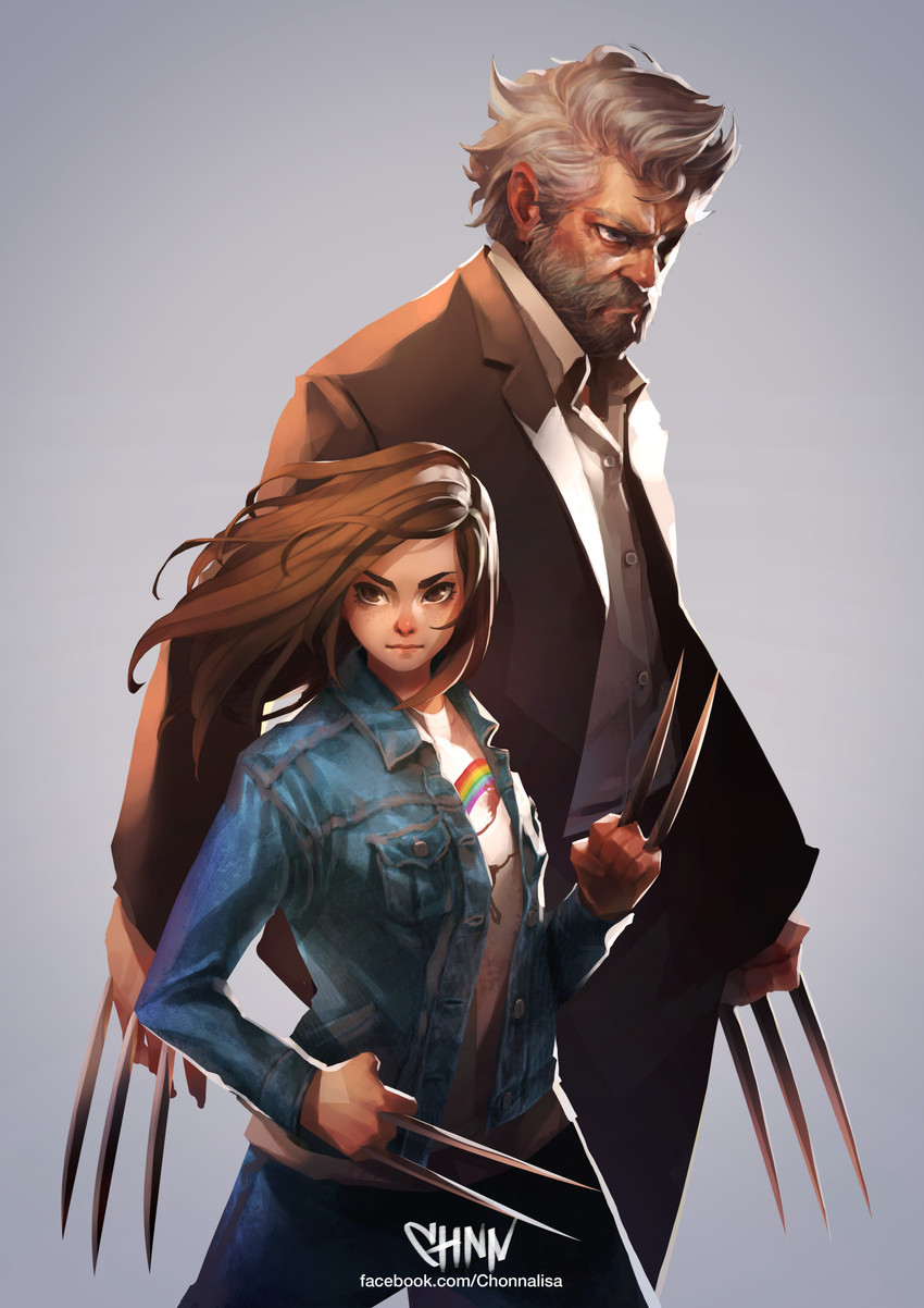 wolverine, x-23, and laura kinney (marvel and 3 more) drawn by chanon_suasungnern
