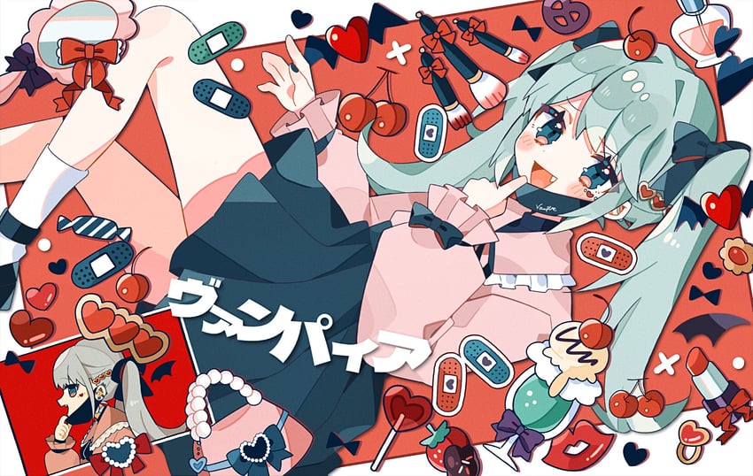 hatsune miku (vocaloid and 1 more) drawn by ojipyon