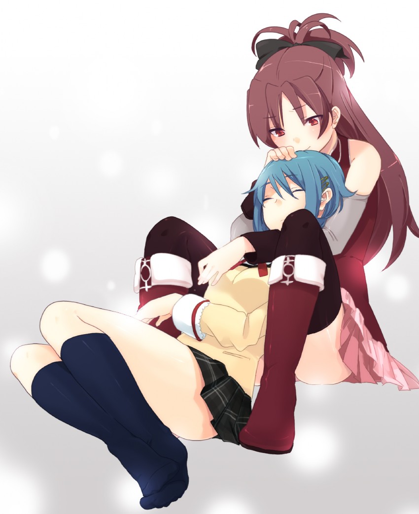 miki sayaka and sakura kyoko (mahou shoujo madoka magica) drawn by haruca