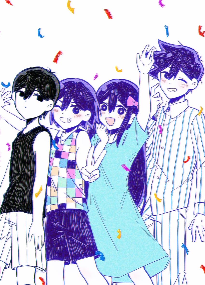 omori, aubrey, kel, and hero (omori) drawn by bailan1130