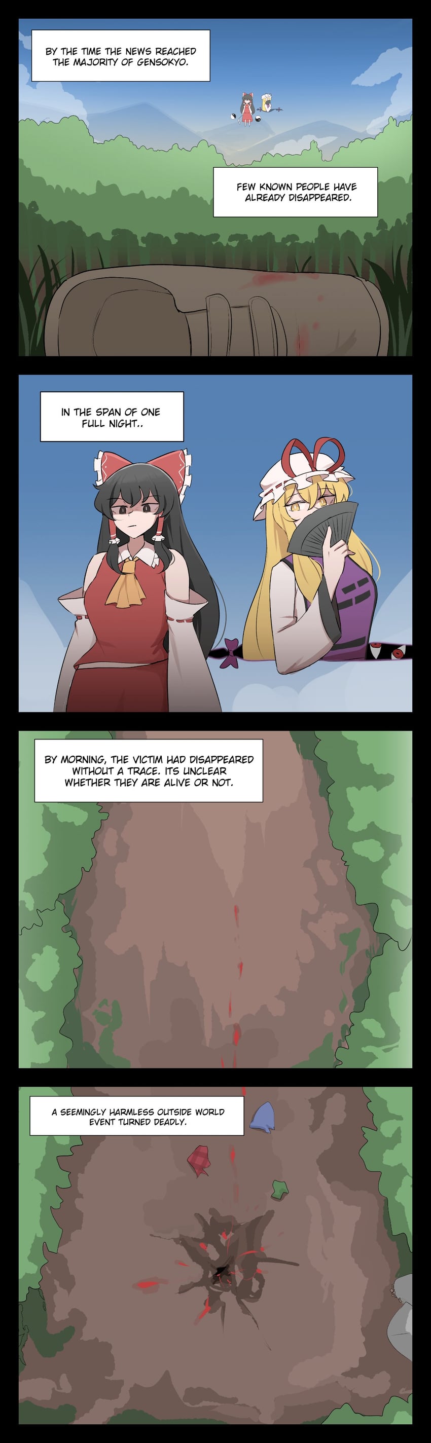 hakurei reimu and yakumo yukari (touhou) drawn by mata_(matasoup)