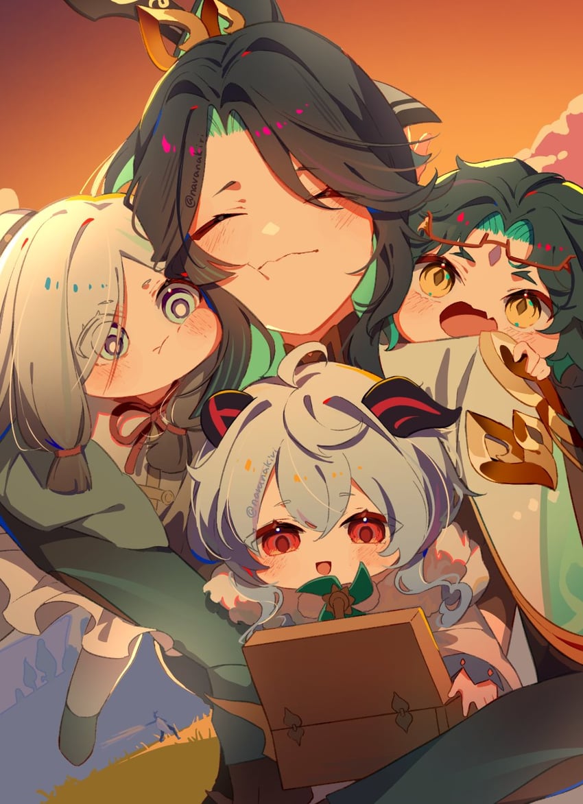 ganyu, shenhe, xiao, and xianyun (genshin impact) drawn by nara_nakiri