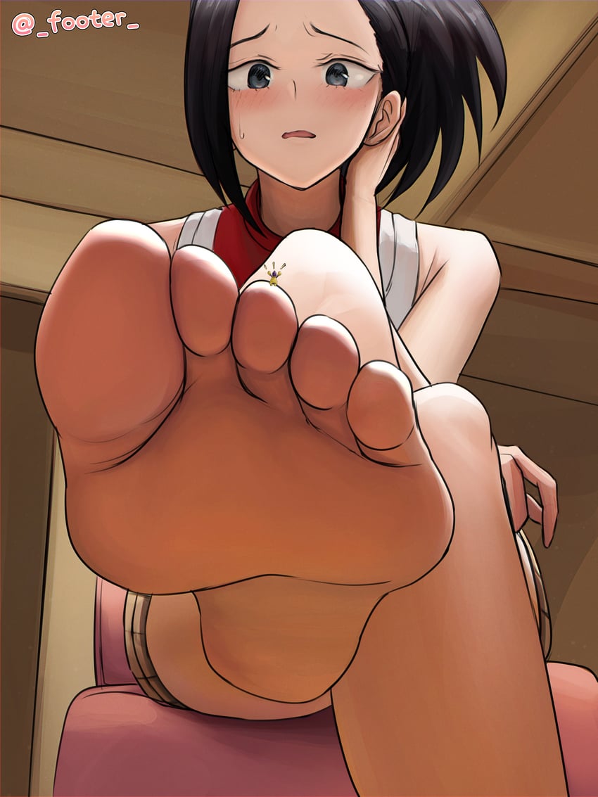 yaoyorozu momo and mineta minoru (boku no hero academia) drawn by footer@unyaaan