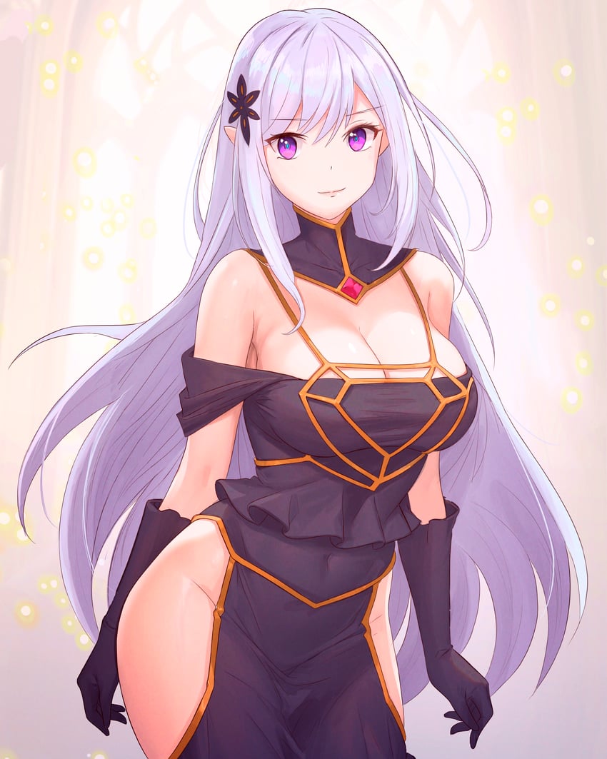 albedo and satella (re:zero kara hajimeru isekai seikatsu and 1 more) drawn by truejekart