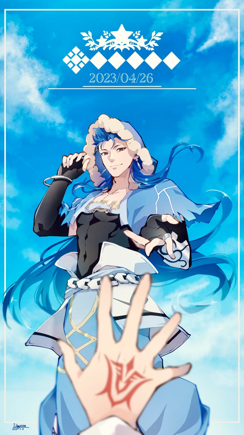 fujimaru ritsuka and cu chulainn (fate and 1 more) drawn by fgo_moyashi