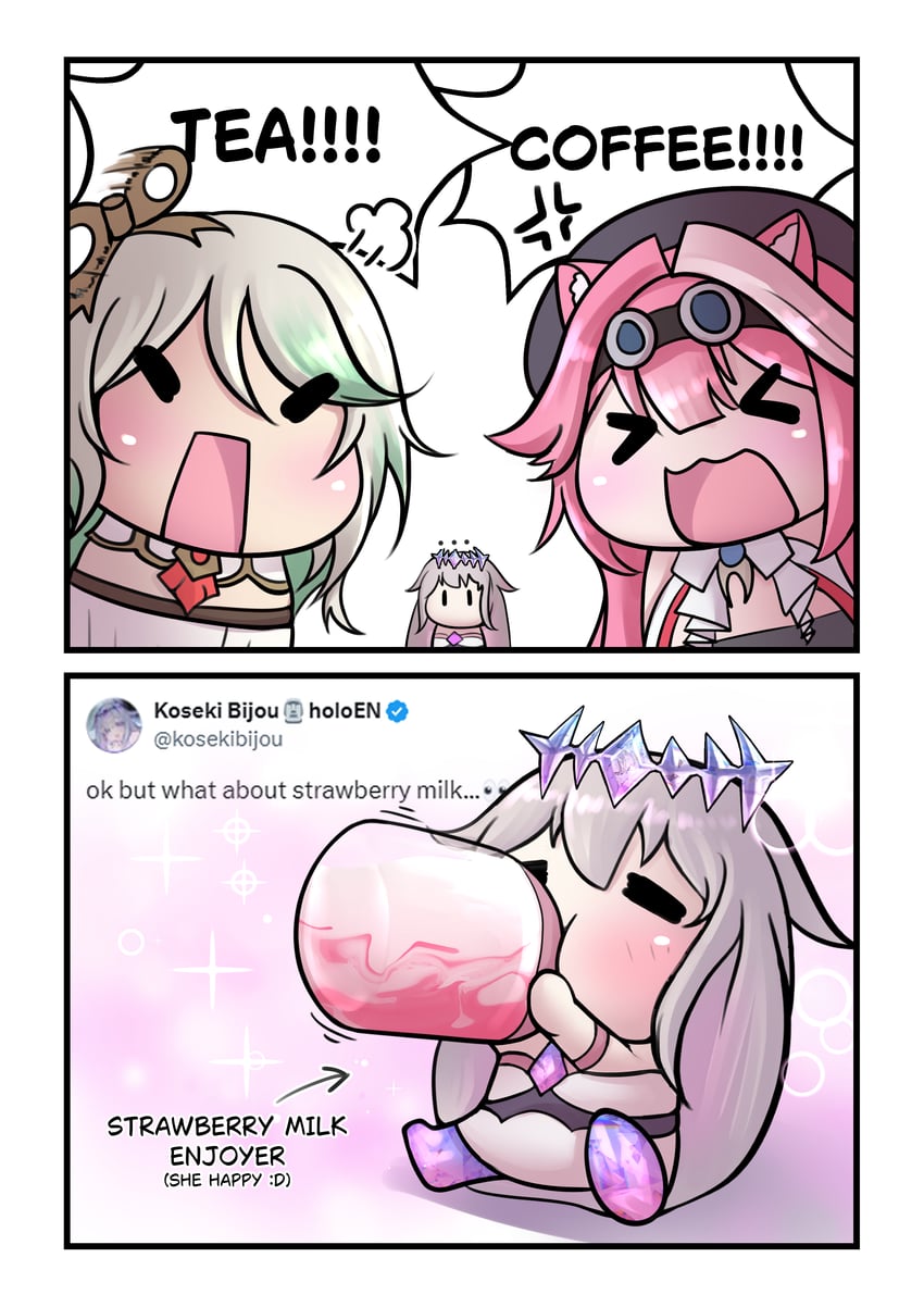 koseki bijou, raora panthera, and cecilia immergreen (hololive and 1 more) drawn by seapupu