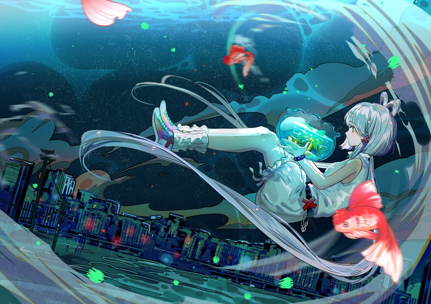 luo tianyi (vocaloid and 1 more) drawn by jamjar77