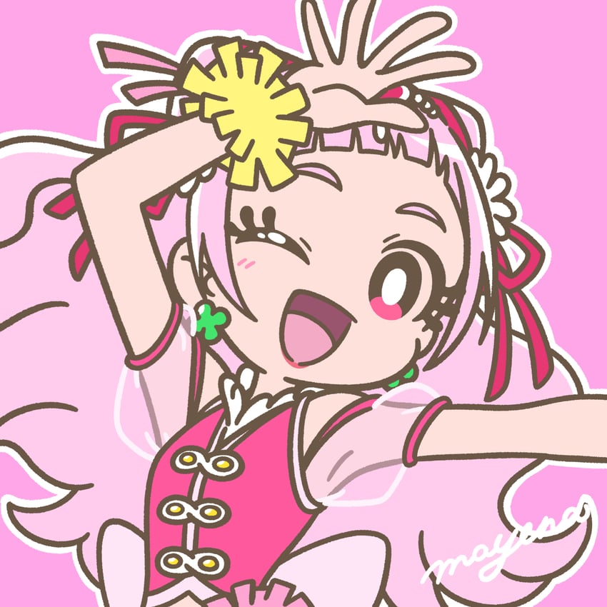 nono hana and cure yell (precure and 1 more) drawn by mayena