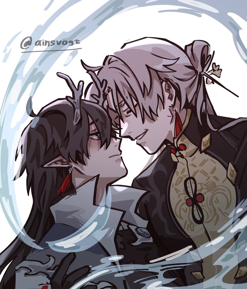 dan heng, blade, yingxing, and dan feng (honkai and 1 more) drawn by ainsvogt