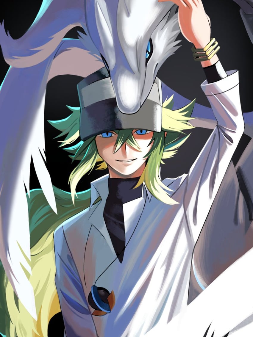 n and reshiram (pokemon and 1 more) drawn by zero_(sleepy_meltan)
