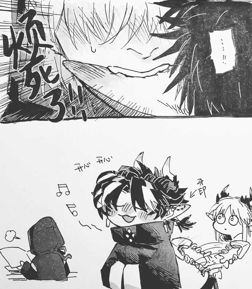 doctor, nian, chongyue, and male doctor (arknights) drawn by rivershirt