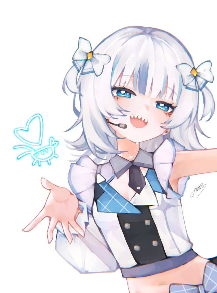 gawr gura (hololive and 1 more) drawn by doktahzaki