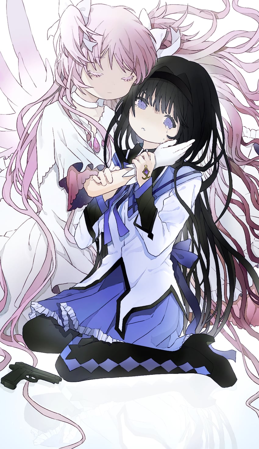 akemi homura, kaname madoka, and ultimate madoka (mahou shoujo madoka magica) drawn by winbow