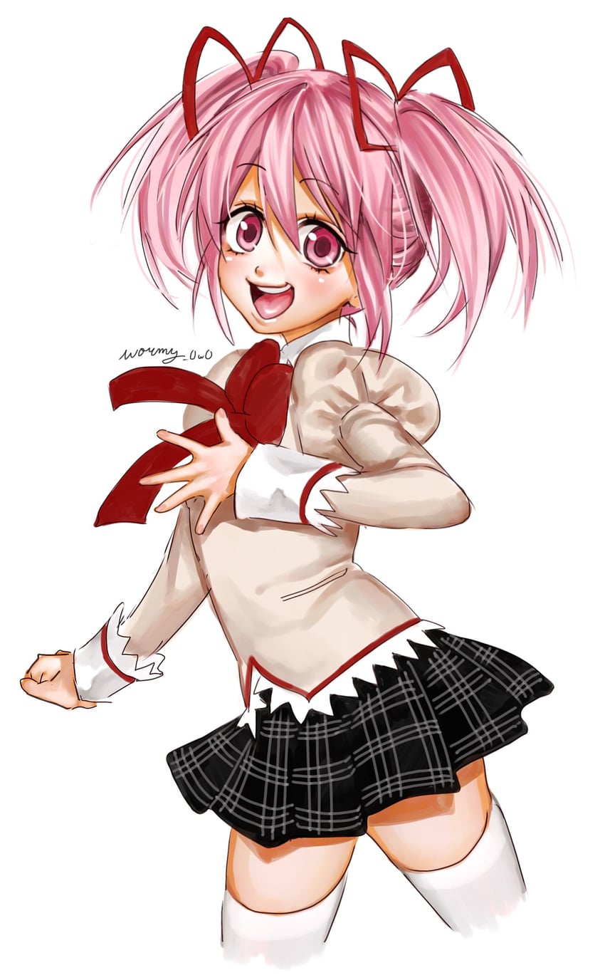 kaname madoka (mahou shoujo madoka magica) drawn by wormy_owo