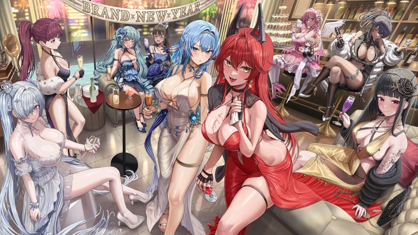 red hood, dorothy, d, cinderella, pinne, and 5 more (goddess of victory: nikke) drawn by silvertsuki