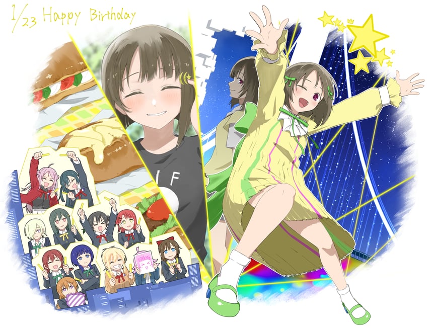 yuki setsuna, uehara ayumu, takasaki yu, osaka shizuku, tennoji rina, and 7 more (love live! and 1 more) drawn by haruruhaharur