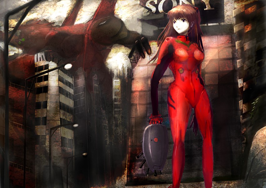souryuu asuka langley and eva 02 (neon genesis evangelion and 3 more) drawn by pixiv_813056