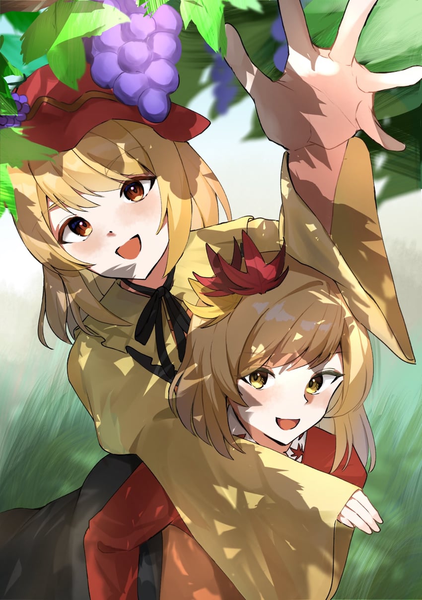 aki minoriko and aki shizuha (touhou) drawn by preroprot