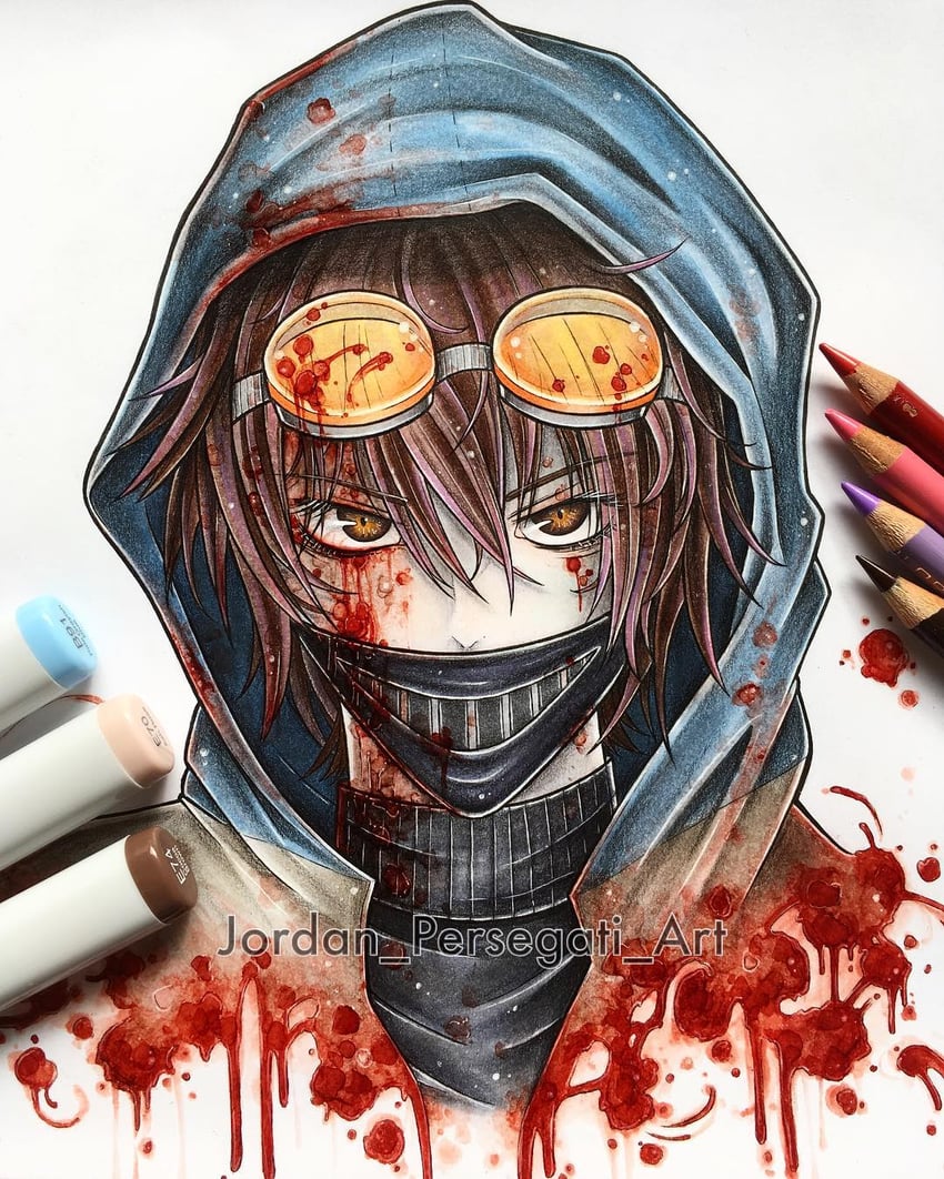 ticci toby (creepypasta and 1 more) drawn by jordan_persegati