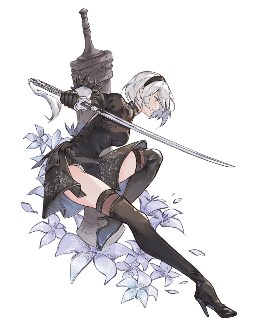 2b (nier and 1 more) drawn by reika_(reikadraws)