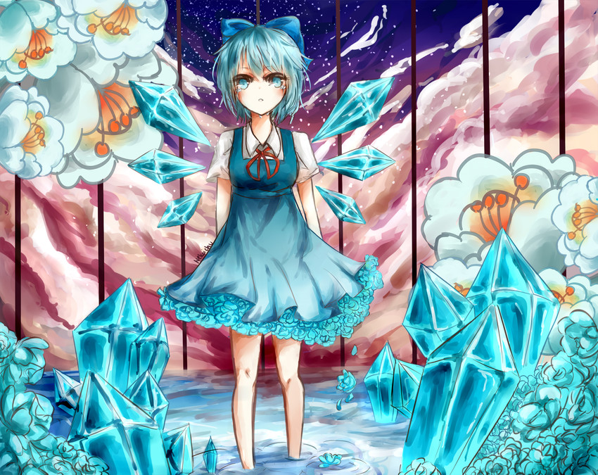 cirno (touhou) drawn by nekoichu