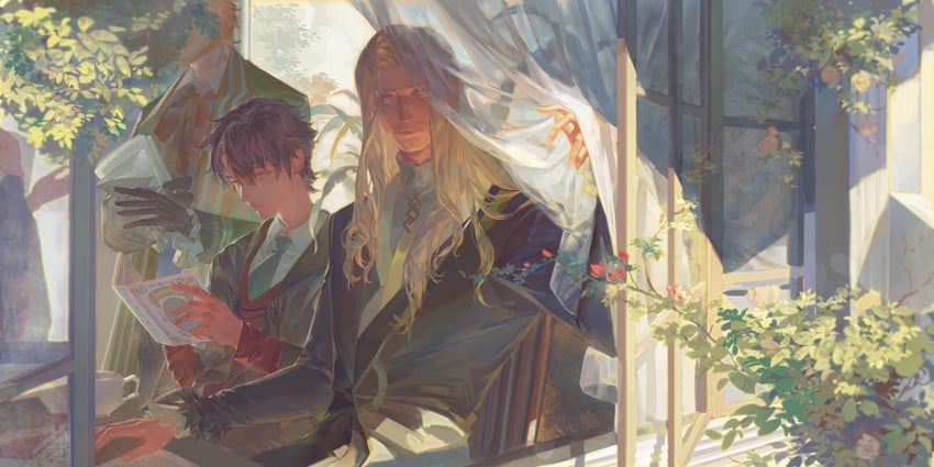 fujimaru ritsuka, vlad iii, and william shakespeare (fate and 1 more) drawn by 024_(1a41a4)