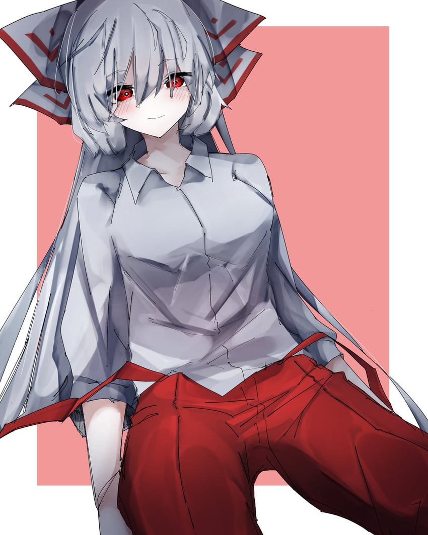 fujiwara no mokou (touhou) drawn by vivo_(vivo_sun_0222)