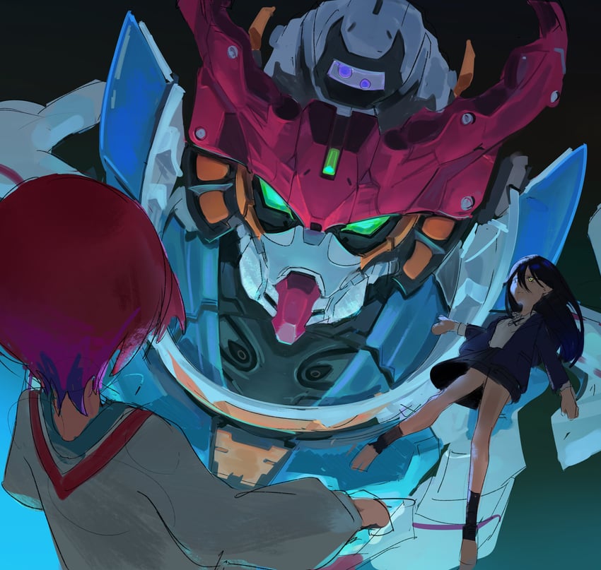 amate yuzuriha, nyaan, and gquuuuuux (gundam and 1 more) drawn by si_(sitisi_28)