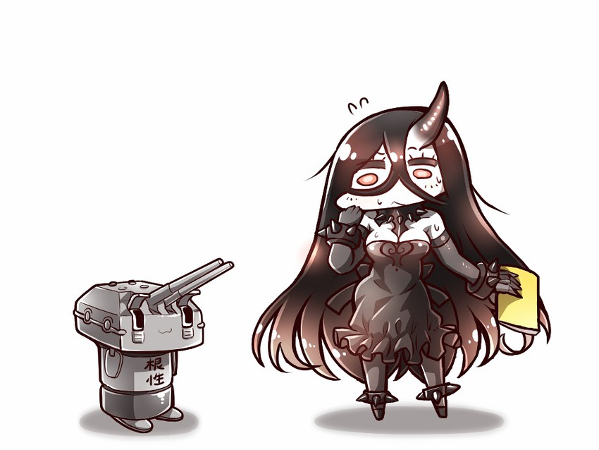chou-10cm-hou-chan and battleship water oni (kantai collection) drawn by tanaka_kusao