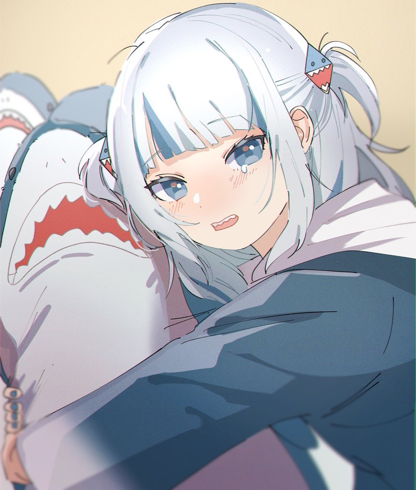 gawr gura (hololive and 1 more) drawn by 852_box