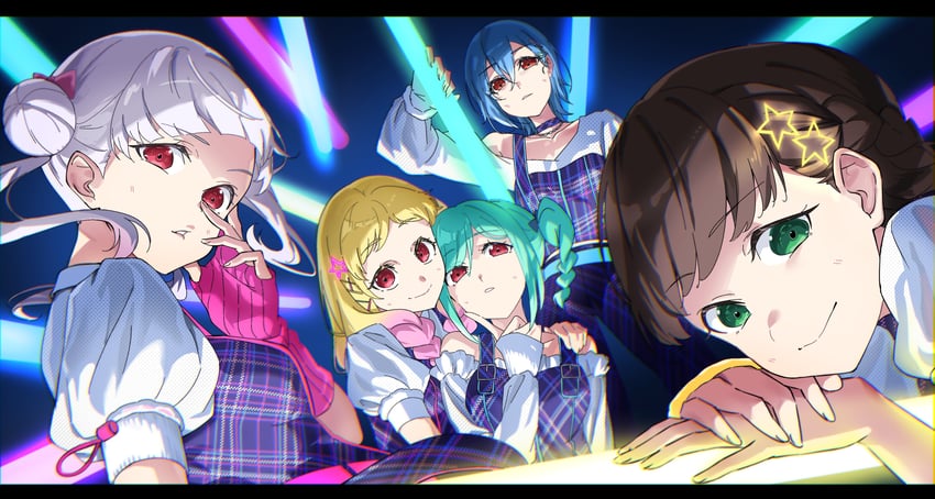 arashi chisato, wakana shiki, onitsuka natsumi, sakurakoji kinako, and onitsuka tomari (love live! and 1 more) drawn by repurika