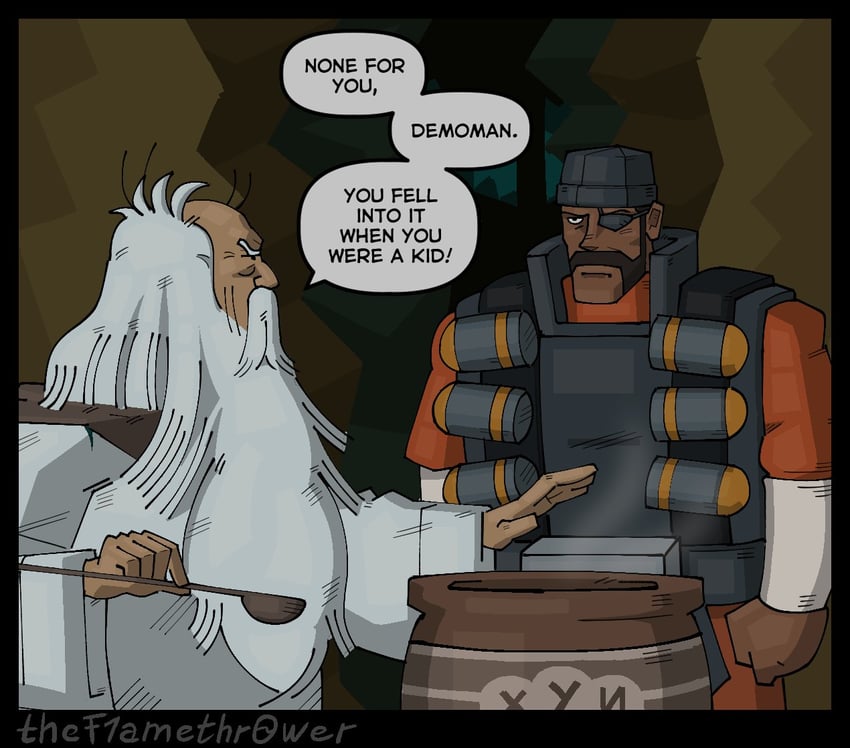 demoman, red demoman, obelix, and getafix (team fortress 2 and 1 more) drawn by thef1amethr0wer