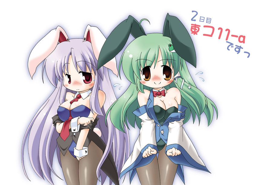 kochiya sanae and reisen udongein inaba (touhou) drawn by moegi_yuu