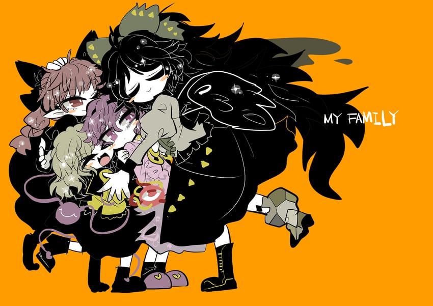 komeiji koishi, komeiji satori, kaenbyou rin, and reiuji utsuho (touhou) drawn by yt_(wai-tei)