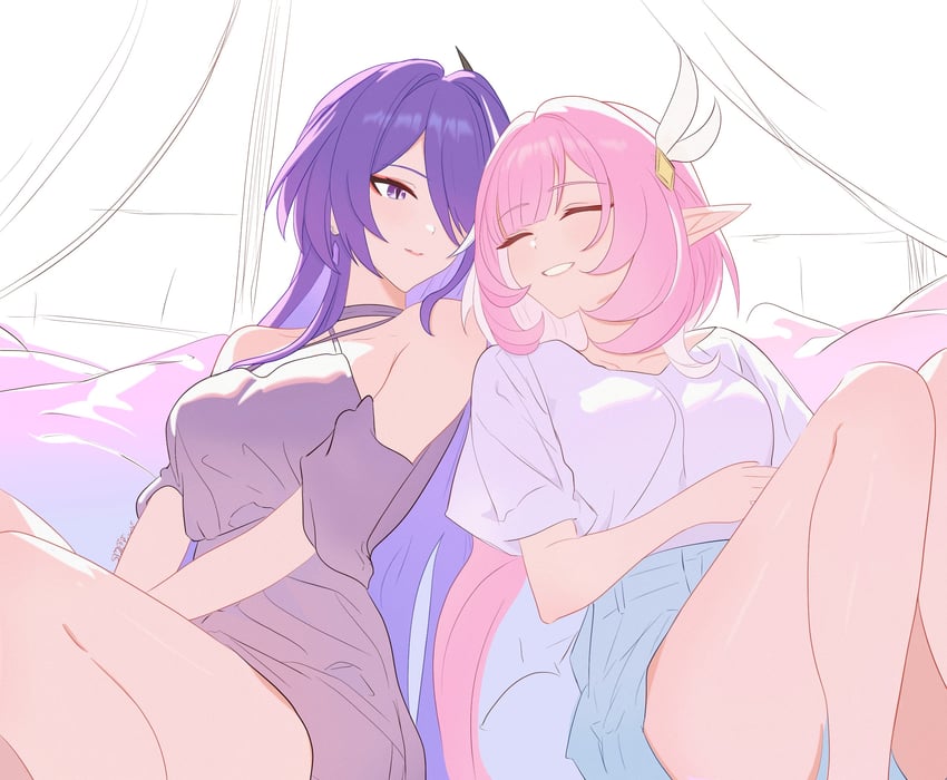 acheron and cyrene (honkai and 1 more) drawn by samlatte