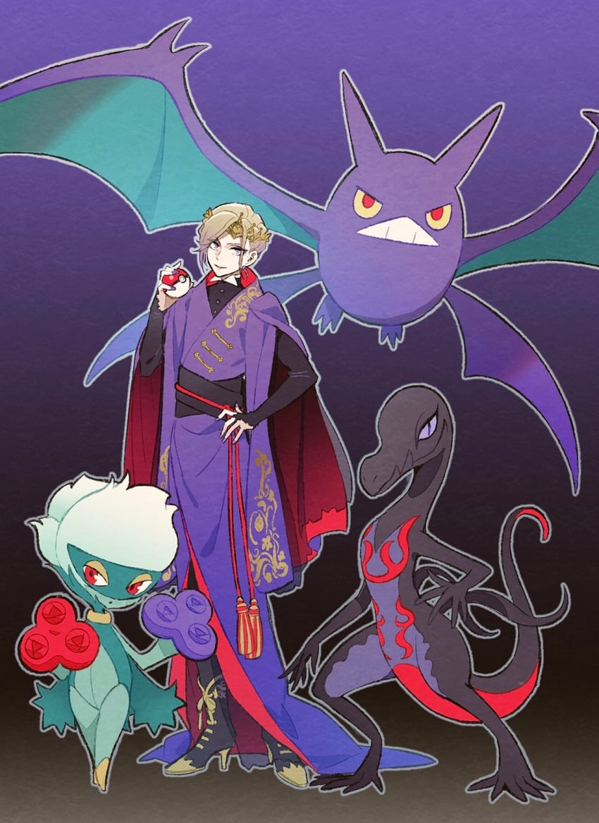 crobat, roserade, vil schoenheit, and salazzle (pokemon and 1 more) drawn by funuyu