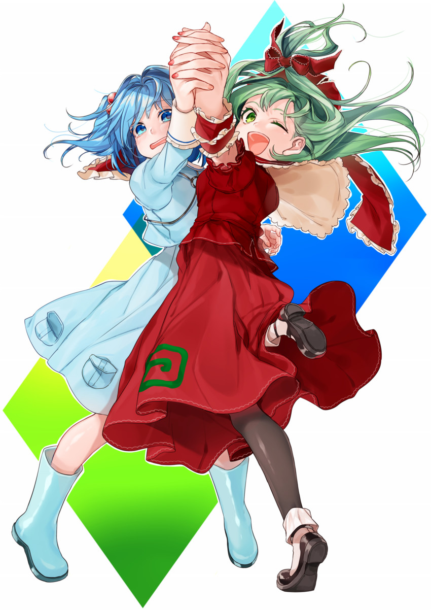 kawashiro nitori and kagiyama hina (touhou) drawn by gotoh_(nekocat)
