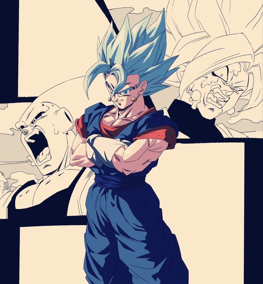 vegetto, majin buu, zamasu, fused zamasu, and super buu (dragon ball and 2 more) drawn by reeya