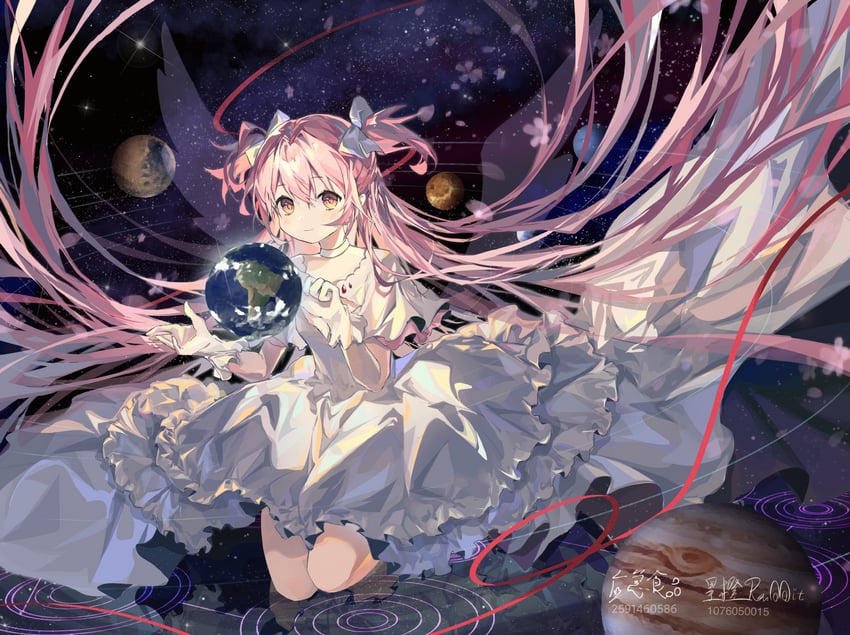 kaname madoka and ultimate madoka (mahou shoujo madoka magica) drawn by ee63567857 and shatang_wei_xing_cheng