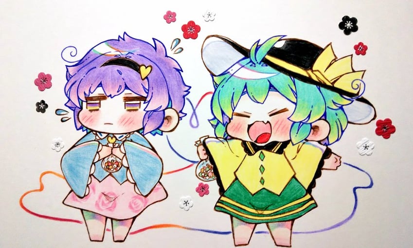 komeiji koishi and komeiji satori (touhou) drawn by karyuu_(raoz)