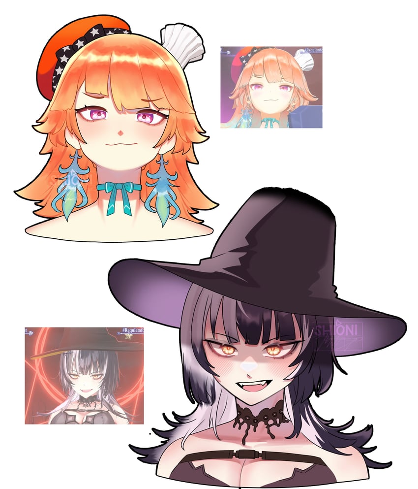 takanashi kiara and shiori novella (hololive and 1 more) drawn by shioni_nath