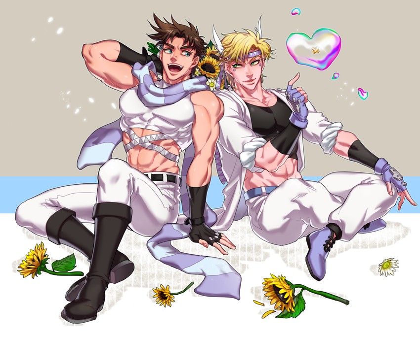 joseph joestar and caesar anthonio zeppeli (jojo no kimyou na bouken and 1 more) drawn by anzumame