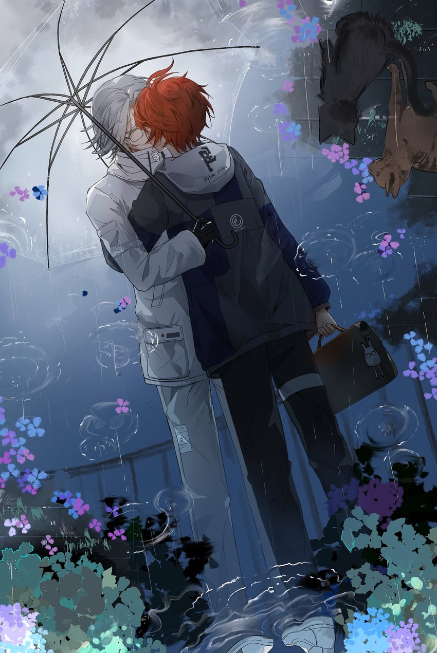 aotsuki eito and sumino takumi (the hundred line -last defense academy-) drawn by rakuraku_(rakuraku)