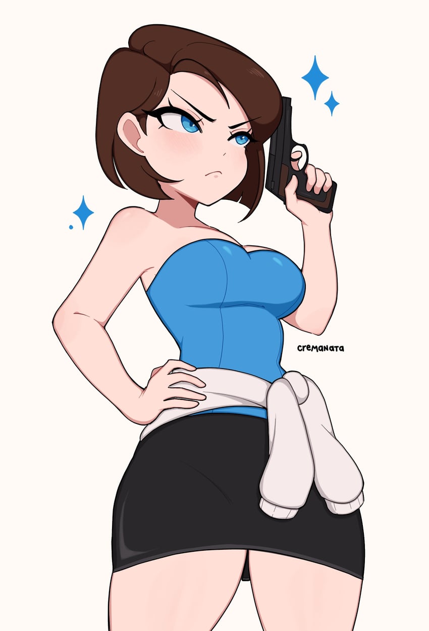 jill valentine (resident evil and 1 more) drawn by cremanata